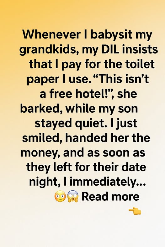 She Asked Me to Pay for Toilet Paper While Babysitting, My Response Left Her Completely Speechless