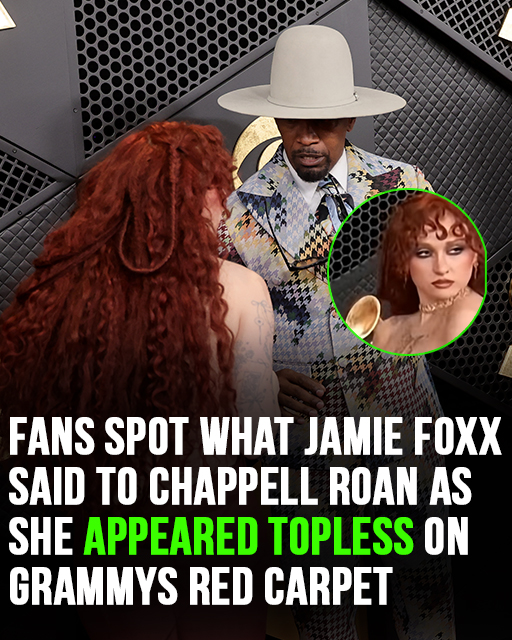 What Jamie Foxx said to Chappell Roan as she appeared topless on Grammys red carpet