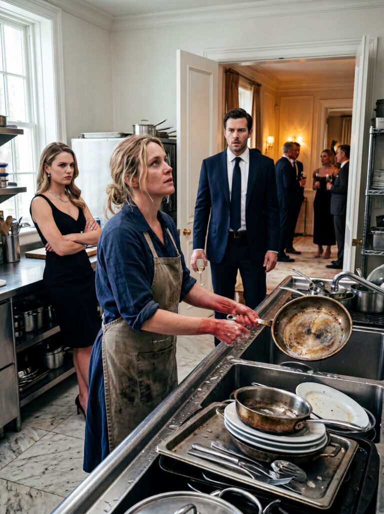 Millionaire Husband Returned Home Early To Surprise His Wife — But Found Her Washing Dishes Like A Maid In The Very House Where She Should Have Lived Like A Queen… While His Family Hosted A Lavish Party Upstairs Using His Money, And No One Expected What Happened Next